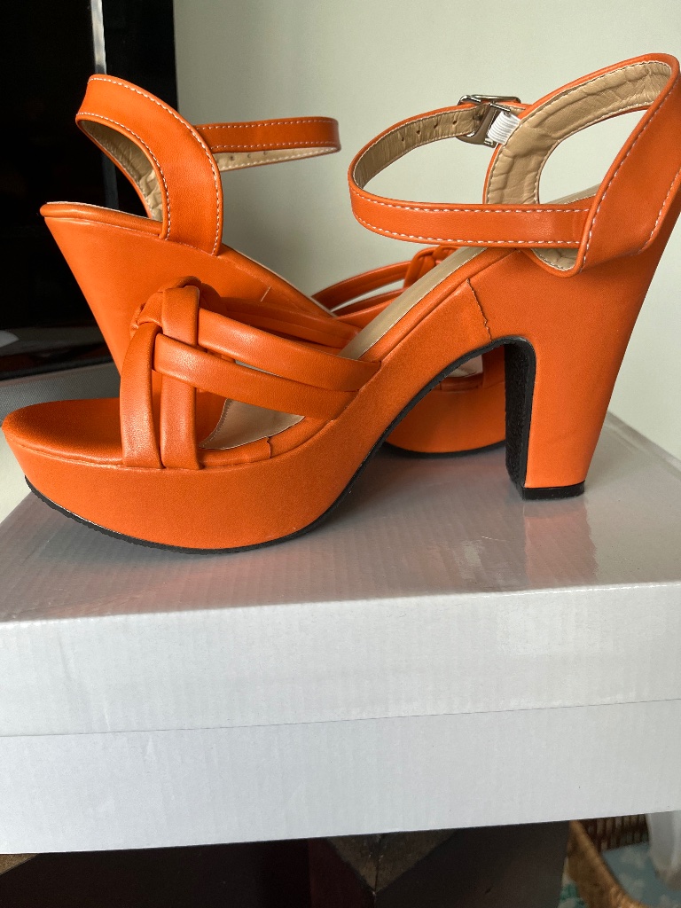 Orange Platform Heel